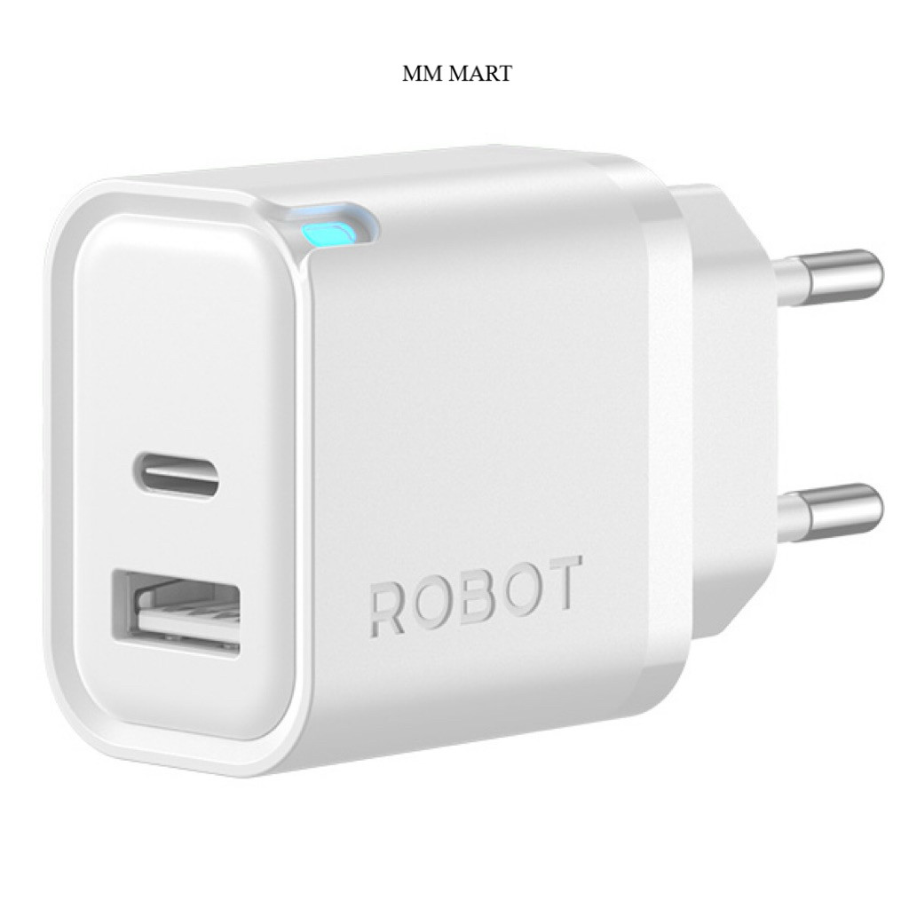 Robot RT-K8 Plus S อะแดปเตอร์ชาร์จพอร์ตคู่เอาต์พุต USB-A + USB-C 12W 2.4A ของแท้