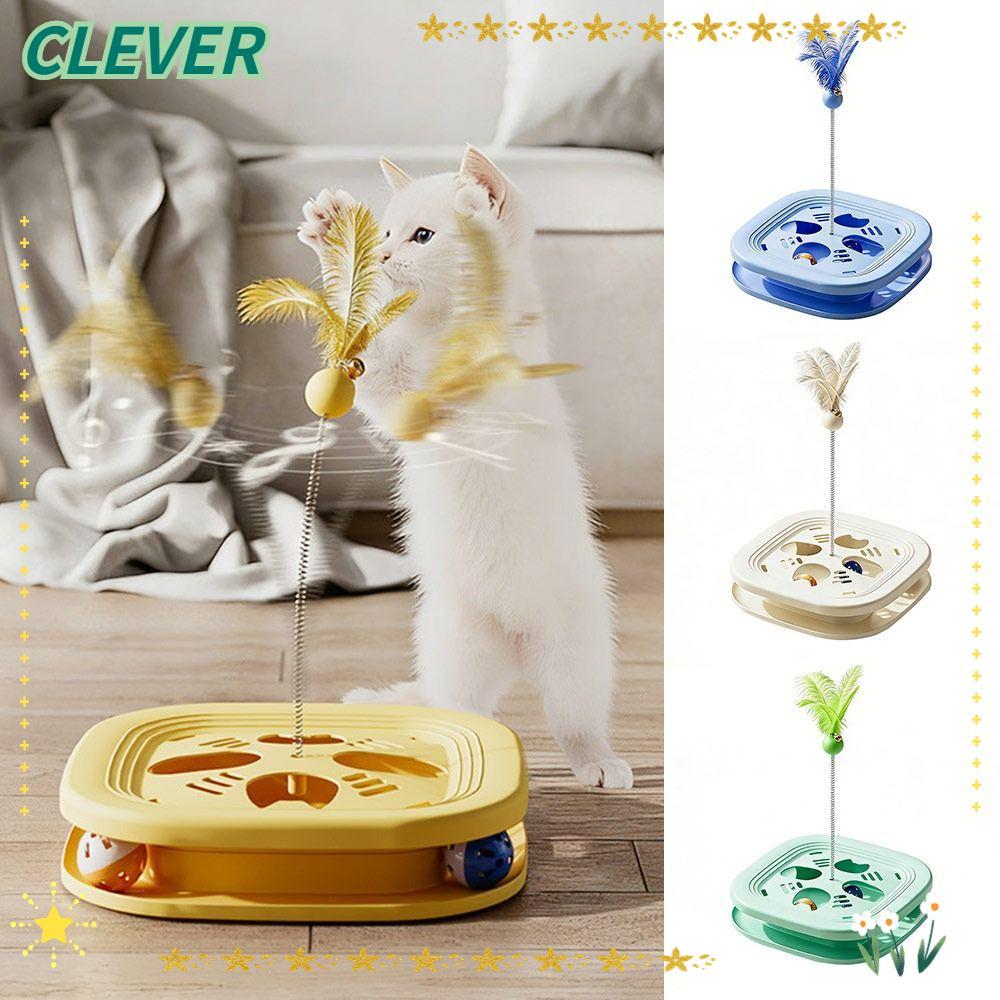CLEVER Cat Interactive Toy, Teaser Wand Maze Game Cat Scratching Posts, ขนาดกะทัดรัดพร้อม Ball Cat E
