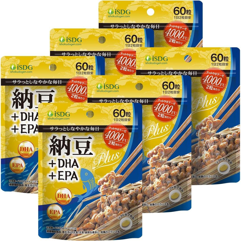 ISDG Natto Kinase 4000 FU Natto Kinase  DHA EPA 60 เม็ด 30 วันโภชนาการเพื่อสุขภาพ Natto Highly Activ