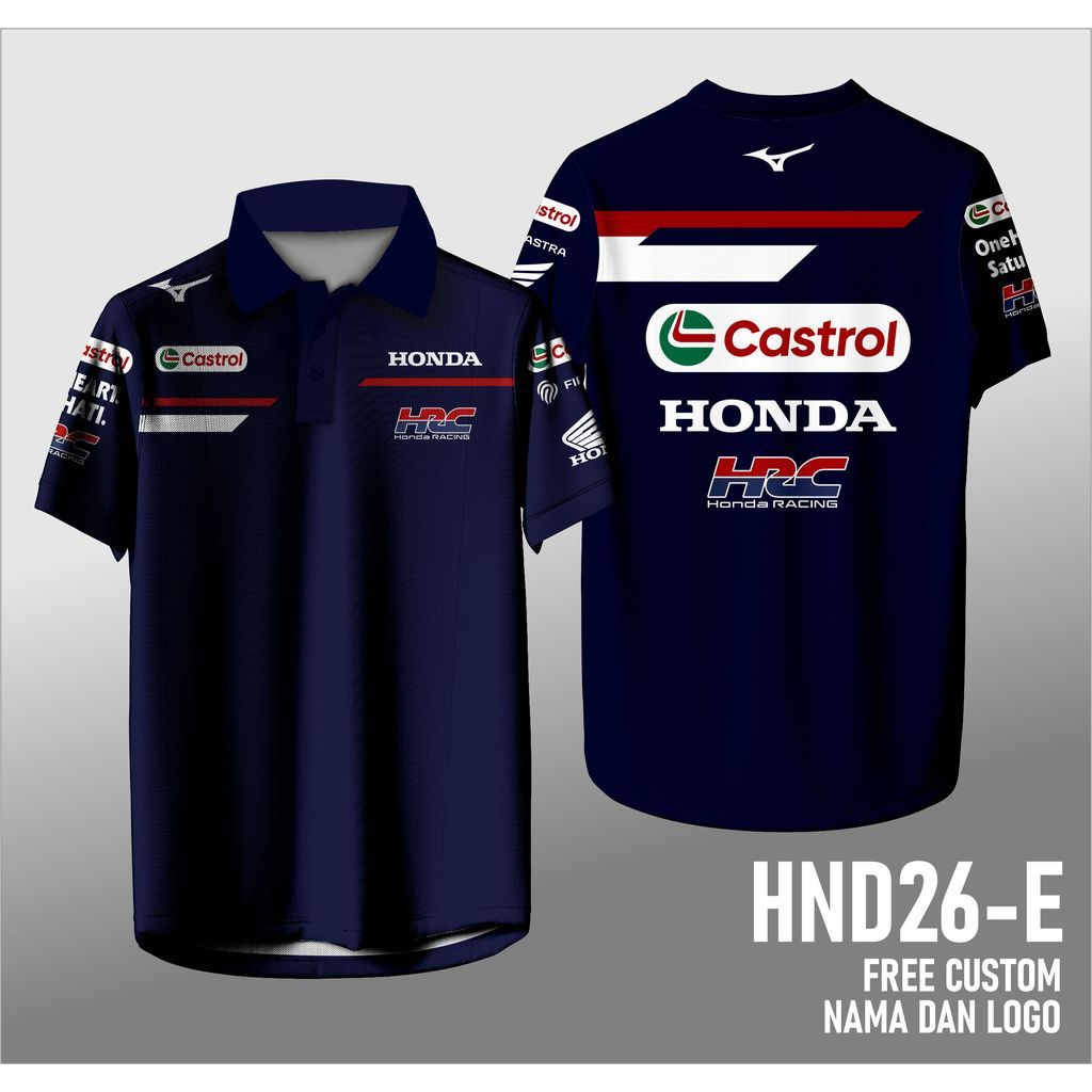 Honda HRC Castrol ลูกเรือ 2026 motogp jersey เสื้อยืดแขนสั้น Honda HRC Castrol HND26-E