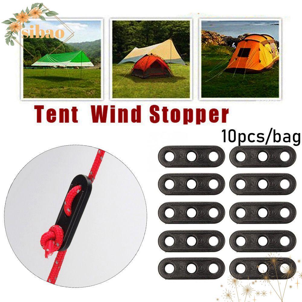 SIBAO 10 ชิ้นเชือกยึดพลาสติกกันสาด Wigwam ปรับ 3 หลุม Tensioner Lock