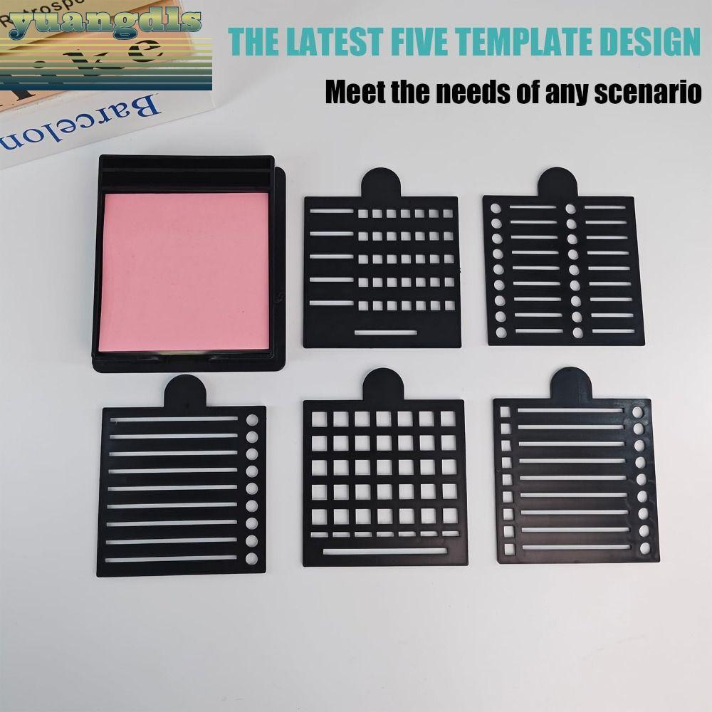 YUANG Sticky Note Holder Set, Note Box Dispenser Sticky Note Stencil, Sticky Note Organizer Sticky N
