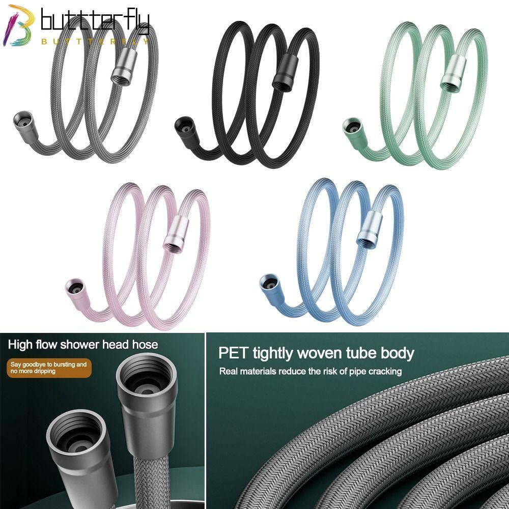 BUTTTERFLY สายฝักบัวมือถือ 1.5/2 เมตร Universal Interface Shower Tube, ทนทาน GI/2 Anti Winding ยืดหย
