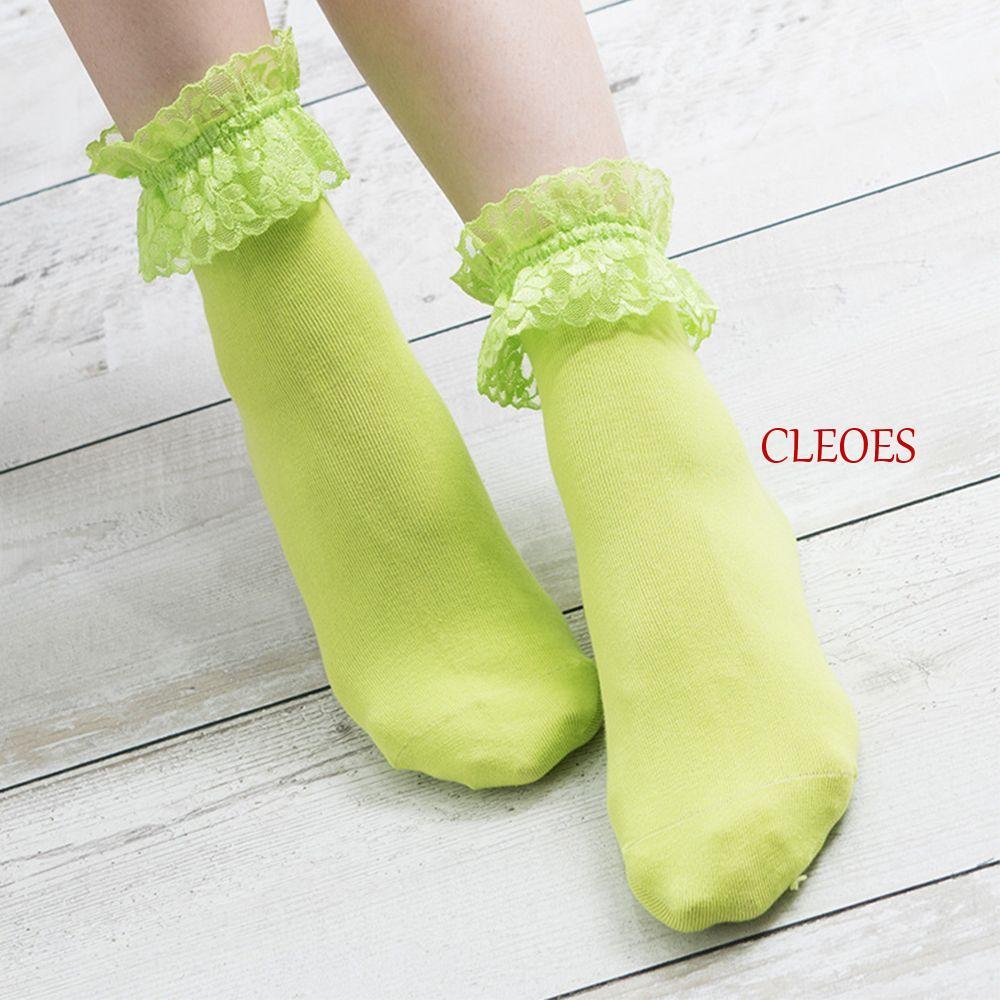 CLEOES Socks Vintage Lace Frilly Boat Socks