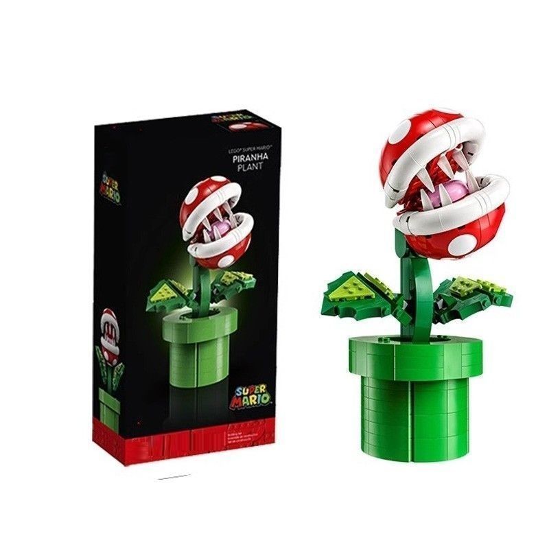 ใช้งานร่วมกับ Lego Building Blocks Super Mario Leo Piranha Swallow ดอกไม้ 71426 Boy ประกอบของเล่นของ