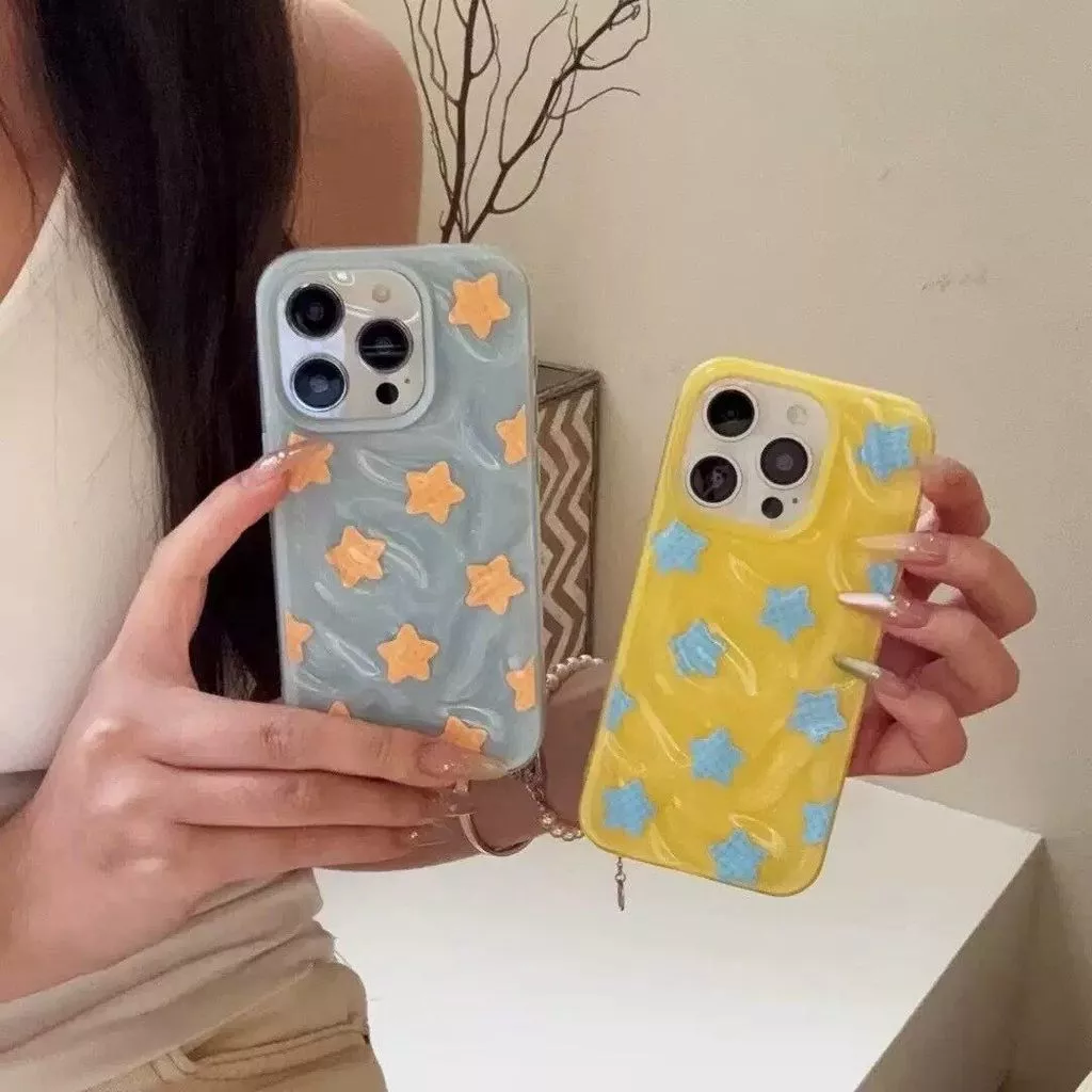สําหรับ เคสไอโฟน 17 15 สำหรับ iPhone 13 16 11 15 17 14 12 Pro Max 15 14 16 7 8 Plus XR X XS INS ลายตารางดาว เคสไอโฟนสวยๆ