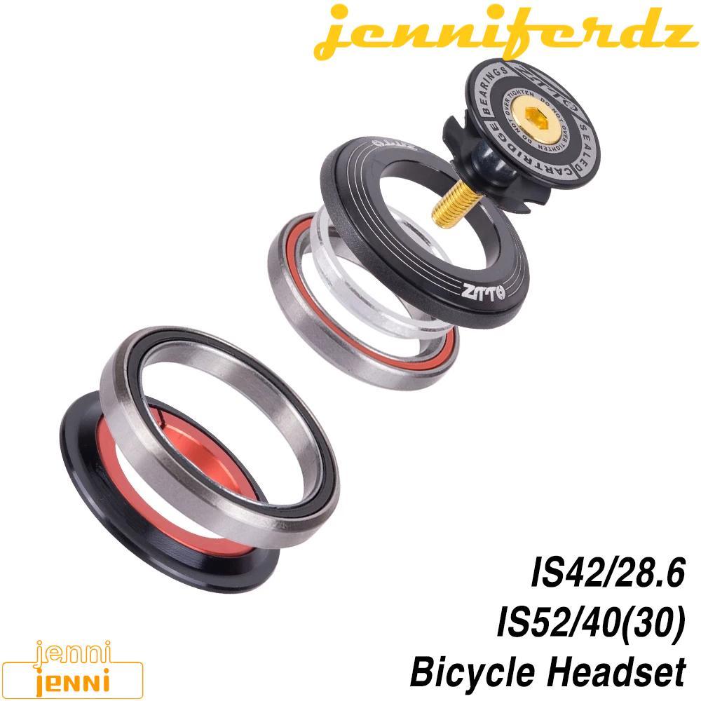 JENNIFERDZ ชุดหูฟังจักรยาน CNC MTB ตรงหลอด 1 1/8 "-1 1/2 "IS42 IS52 พวงมาลัยคอลัมน์แบริ่ง