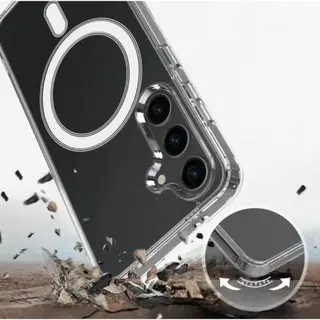 เคสแม่เหล็กใส สำหรับ Samsung A57 A37 S25FE A07 A17 A56 A36 A26 A16 A06 A15 A25 A35 A55 A54 S23FE S24FE ชาร์จไร้สาย 051