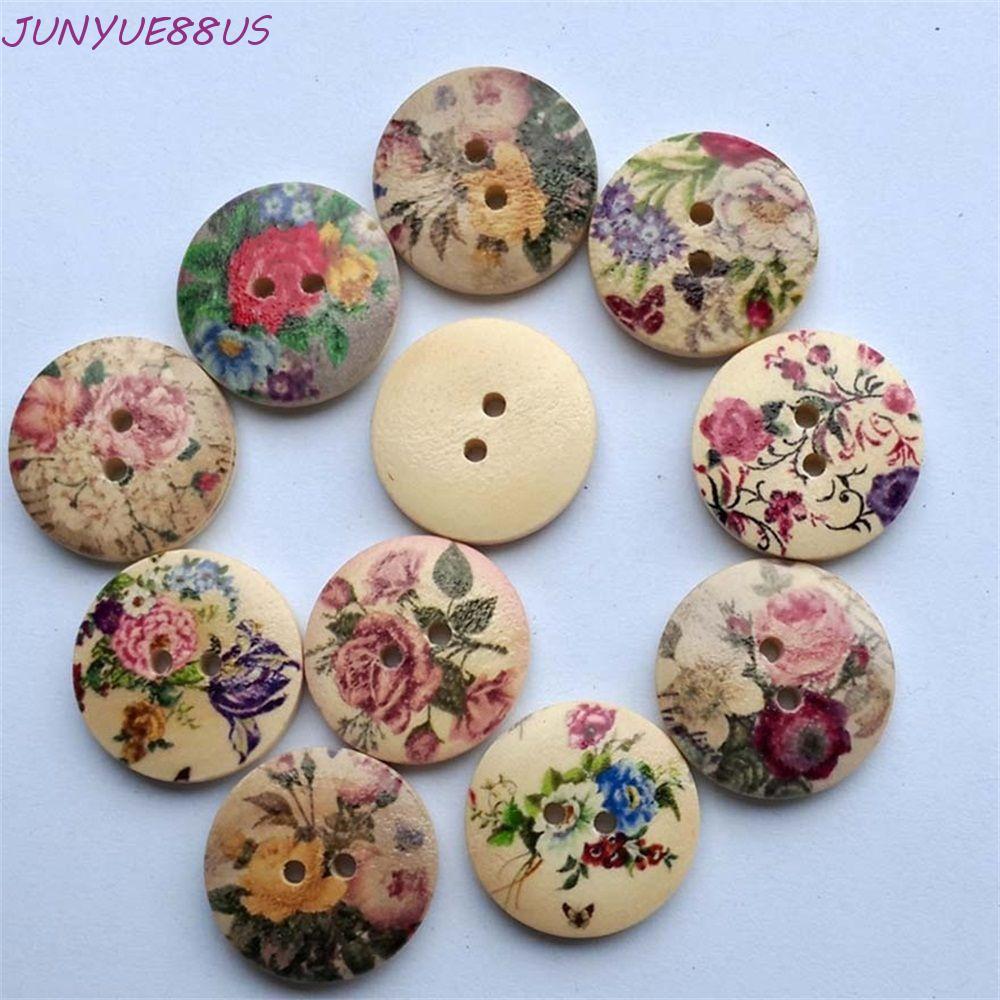 JUNYUE88US ปุ่มหัตถกรรมทํา/ศิลปะ 50 ชิ้นไม้ผสมสมุดภาพสี 50 ชิ้น Lot/ขูด/การ์ดเย็บ