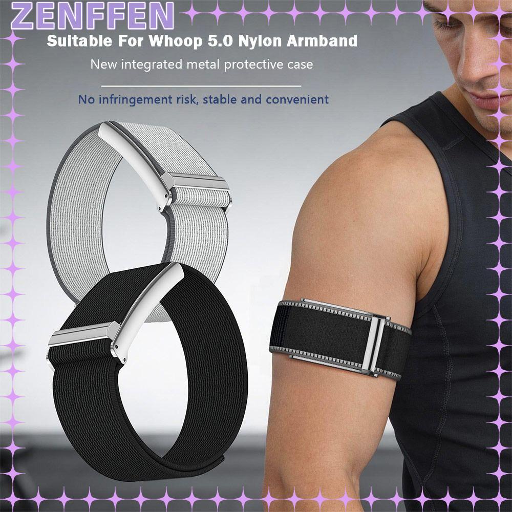 ZENFFENBC ยืดหยุ่นกีฬา Band,ไนลอนกันกระแทกฟิตเนส Tracker สายรัด, Soft Scratch-proof ปรับ Bicep Band 
