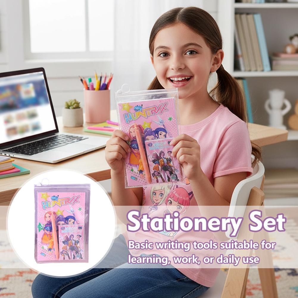 Kpop Hunter Girl Group ชุดเครื่องเขียนเด็กคุณภาพสูงของที่ระลึกวันเกิดสนุก B5m3