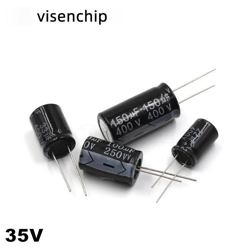 35V ตัวเก็บประจุอลูมิเนียมอิเล็กโทรลีติค 1000UF 2200UF 3300UF 4700UF