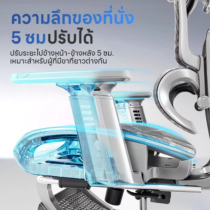 Xpanse LS900 เก้าอี้สุขภาพ เก้าอี้ทำงาน ผ้าตาข่ายระบายอากาศ ที่รองรับหลังแบบปรับได้  เก้าอี้คอมพิวเตอร์ เบาะนั่งและพนักพิงปรับได้ Ergonomic Chair thumbnail 7