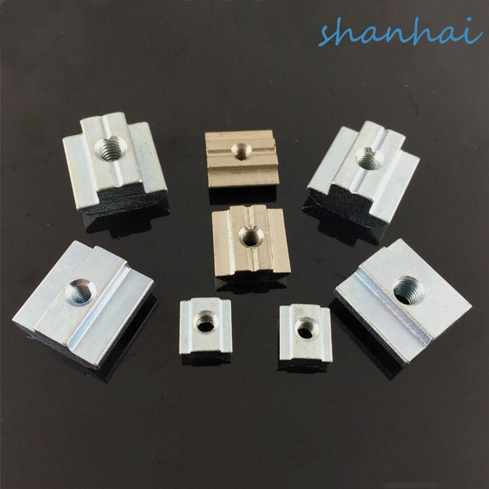 SHANHAI Nuts T-Track เลื่อน T Block 2020 3030 4040 4545 Square T Slot Nut