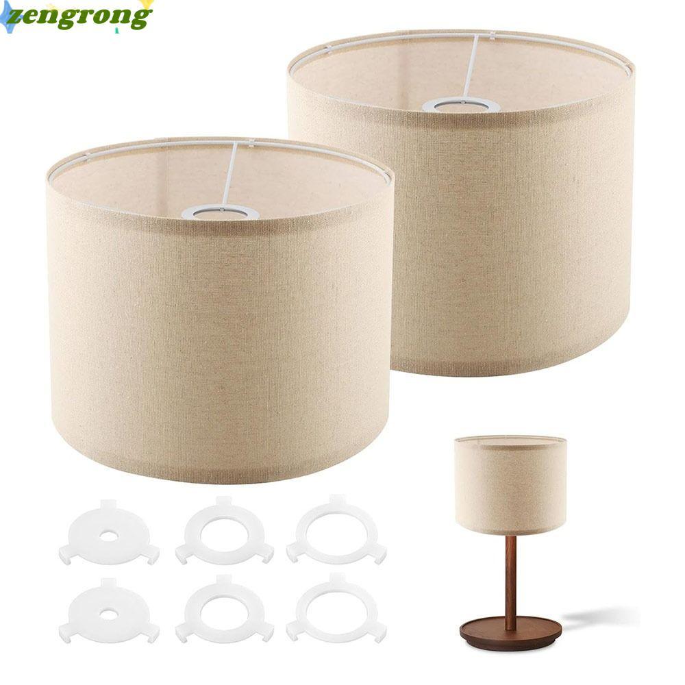 ZENGRONG โคมไฟขนาดเล็ก Shades, Neutral Tone Beige สีกลองโคมไฟ Shades, สไตล์โมเดิร์น Minimalist ผ้าลินินโคมไฟ Shade อะแดปเตอร์อุปกรณ์เสริม