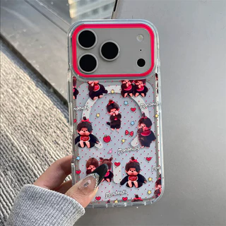 🎉KIDDY🎉แม่เหล็ก เคสใสกันกระแทก เคสสําหรับไอโฟน 16 เคสชาร์ได้ สำหรับ IPhone 11 17 Pro MAX 13 15 14 12 7/8Plus MONCHHICHI