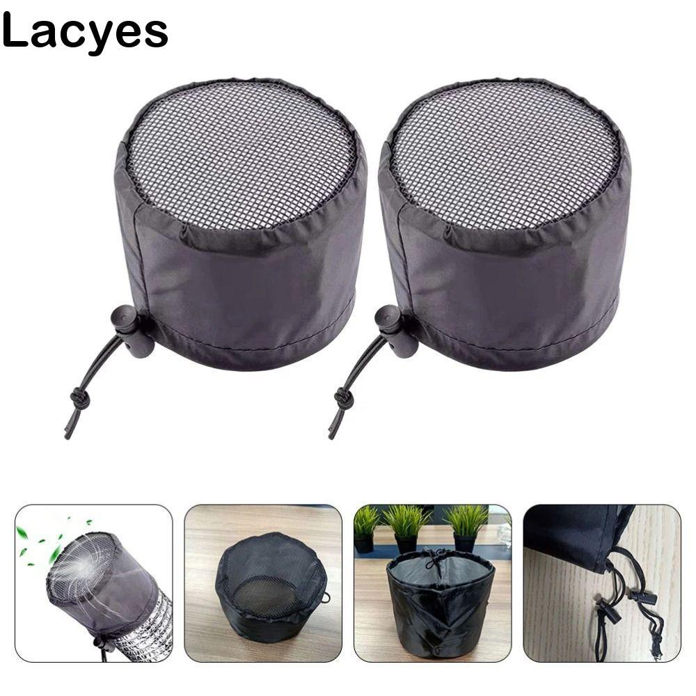 LACYES 2 ชิ้น Grow เต็นท์ Vent Cover, ตาข่ายกันแมลงท่อกรอง, พัดลมดูดอากาศ Air Duct Elastic Band โพลีเอสเตอร์คงที่หัวเข็มขัดระบายอากาศครอบคลุม Salon