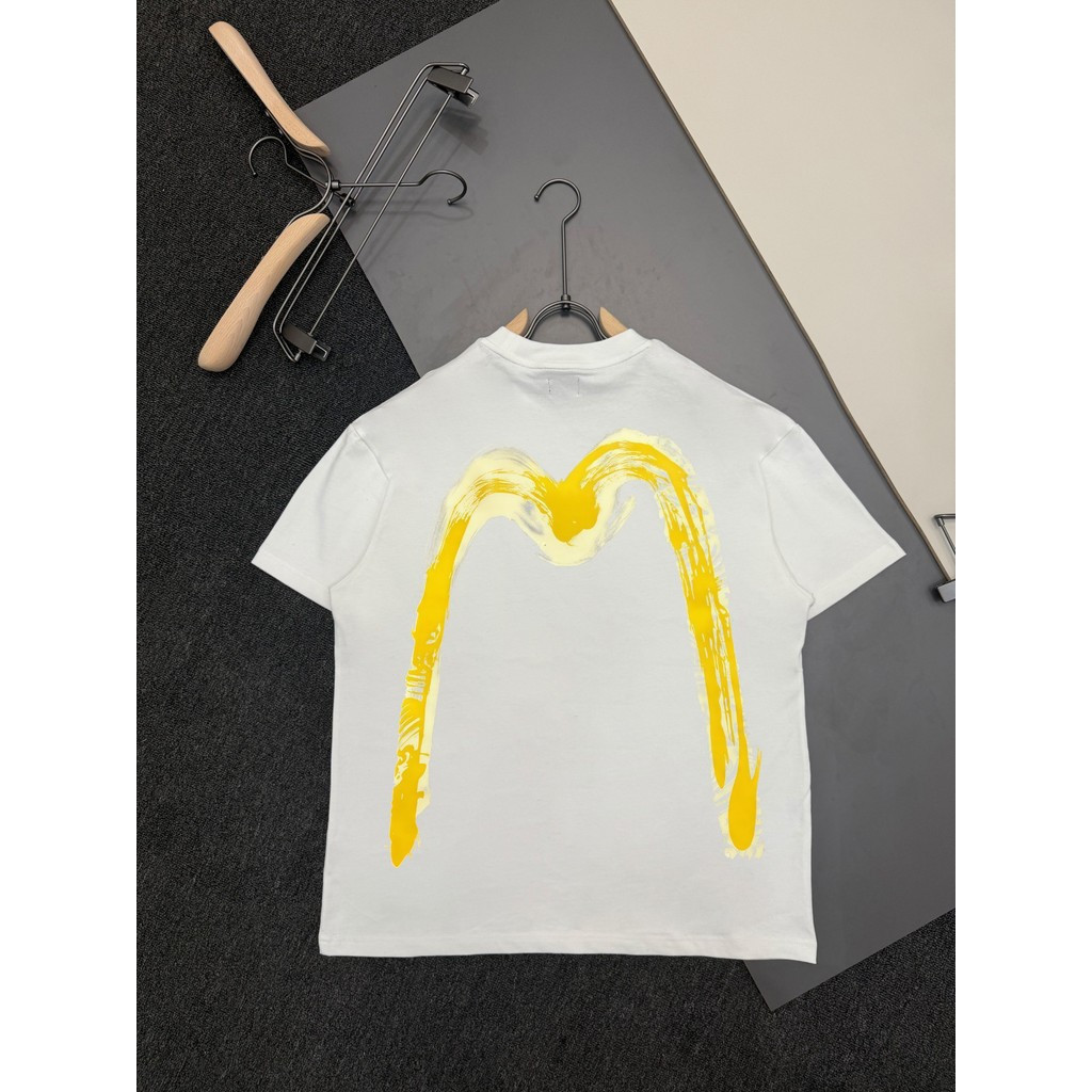 EVISU God of Fortune 2026 - เสื้อยืดคอด้านแขนสั้น สไตล์ธุรกิจและแฟชันฤดูใบไม้ผลิ/ฤดูใบไม้ร่วง ตัวอัก