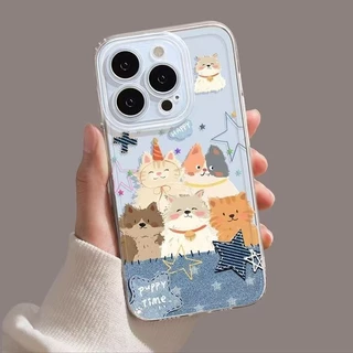 โปร่งใส จัดส่งจากประเทศไทย ปาร์ตี้ลูกแมว for iPhone เคสไอโฟน17 11 12 13 14 15 16 PLUS PRO MAX X XS MAX XR 7/8PLUS แอปเปิ