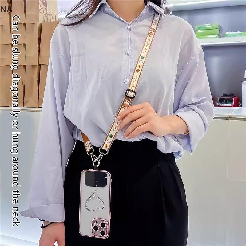 NA Snoopy สายคล้องคอสำหรับโทรศัพท์เบียร์, สายคล้องคอแบบไขว้สำหรับ Huawei Xiaomi CCD