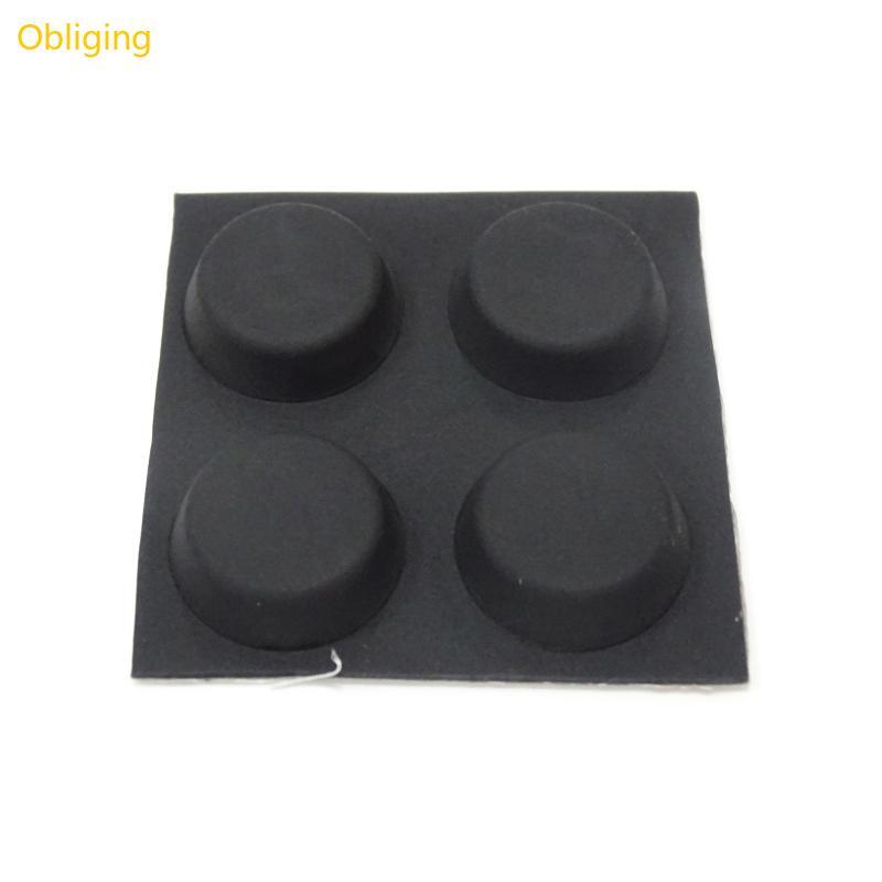 Obliging 4 ชิ้นทนทานซิลิกาเจลลื่นเท้า Pad Capacitive คีย์บอร์ด DIY ชุด 5 มม.บางสีดําฟุต Pads