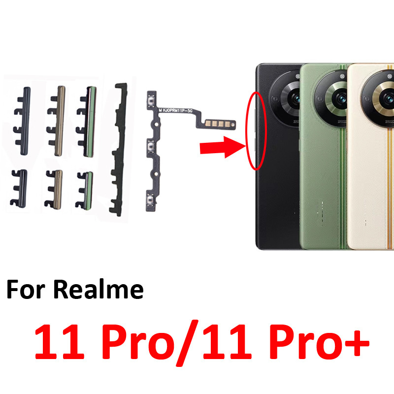 สําหรับRealme 11 Pro Plusโทรศัพท์ใหม่ปุ่มปรับระดับเสียงเปิดปิดสวิทช์คีย์ภายในFlex Cable PartสําหรับRealme 11 Pro +