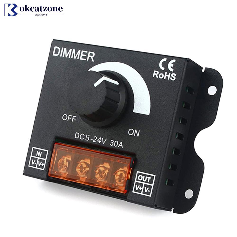 OKCATZONE รถ Strip Light LED Dimmer สวิทช์ DC 12V 24V 8A/30A ความสว่างปรับ Controller สําหรับ RV สีเ