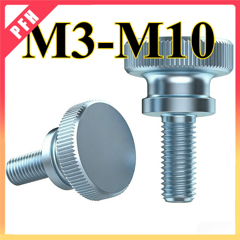 GB834 สังกะสีหัวสูง knurled สกรูมือ GB834 มือแน่นมือบิดหัวใหญ่ปรับ bolt M3M4M5M6M8M10 (ZH-PFH)