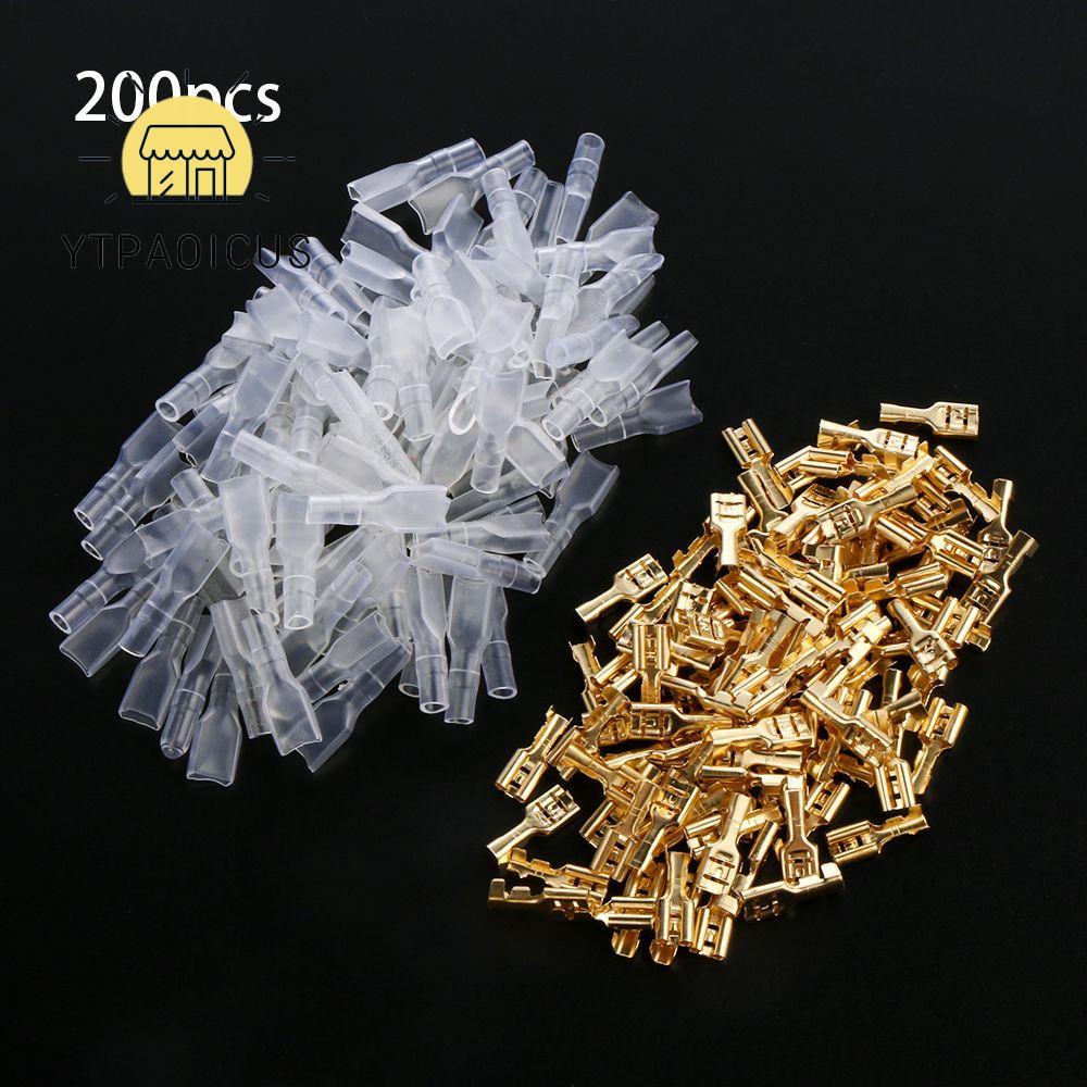 YURUYI 200PCS Crimp Terminal ทนทานสายหญิง Spade ทนทานไฟฟ้า