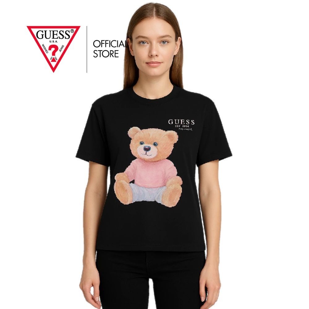 GUESS WOMEN เสื้อยืด รุ่น V6RI08K8FQ4 สีดำ