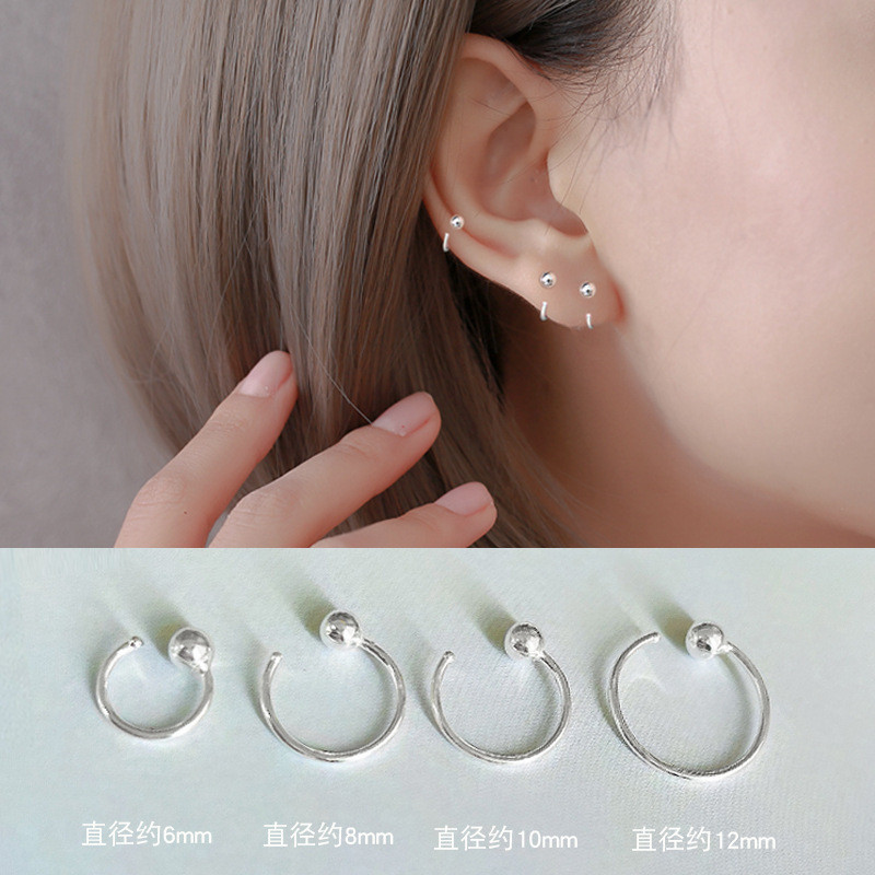 ประดับเงิน s999 เงินความรู้สึกแหวน de Toilette หญิง冷风新潮耳钉简约养水骨小มีความสุขช่างเงิน ส999 เงินสเตอร์ลิงต