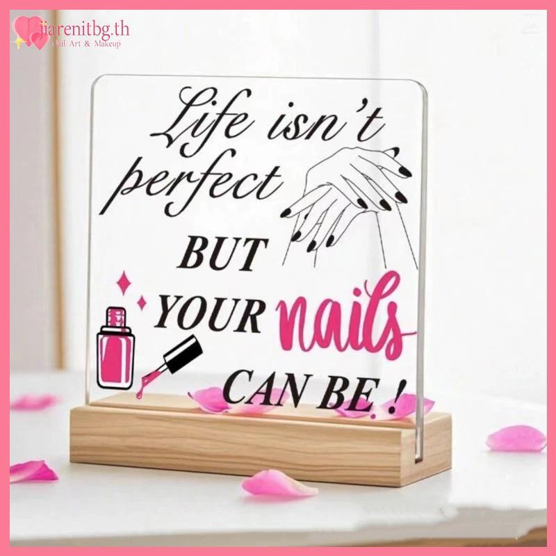 RENBG เล็บรูปร่างจอแสดงผล BOARD Advice Board พร้อมฐานเล็บท่องเที่ยวเล็บปลอมแสดงผู้ถือร้านทําเล็บเคาน