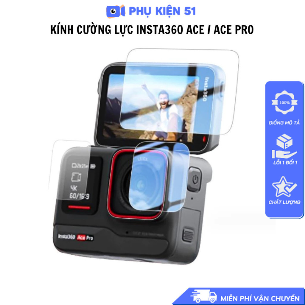 Toughened Insta360 Ace Pro/ Pro 2 ความแข็ง 9H 2.5D