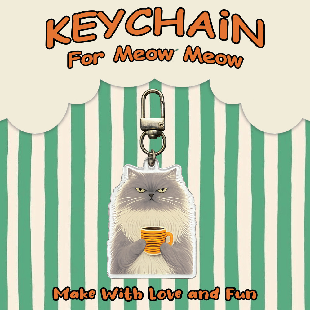 Coffee Cat KeyChain - KeyChain Coffee Cat - ของขวัญสําหรับเพื่อนและคนรัก - เครื่องเขียน 19 nlp