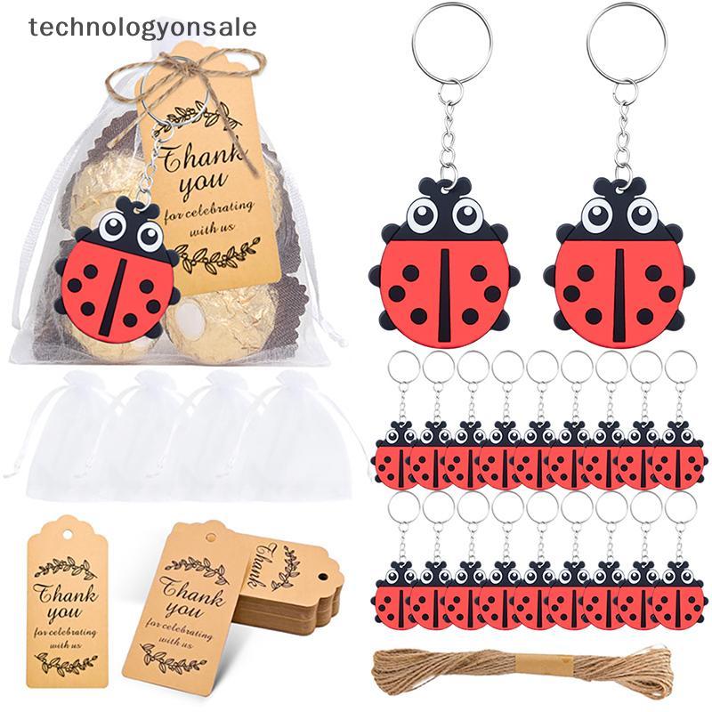 [Tech] 20 ชุด Ladybug Party Favors รวม 20 พวงกุญแจ,20 ขอบคุณแท็กและ 20 Goodie กระเป๋าสําหรับ Ladybug