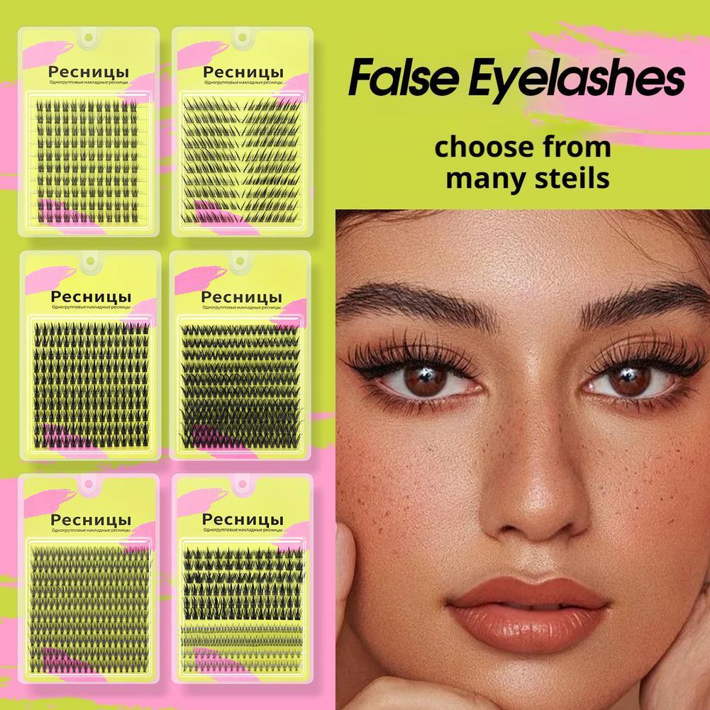 กาวฟรี Self กาว Cluster Lashes Diy ธรรมชาติส่วนบุคคล Segmented Eyelash Soft Extensions I5t4