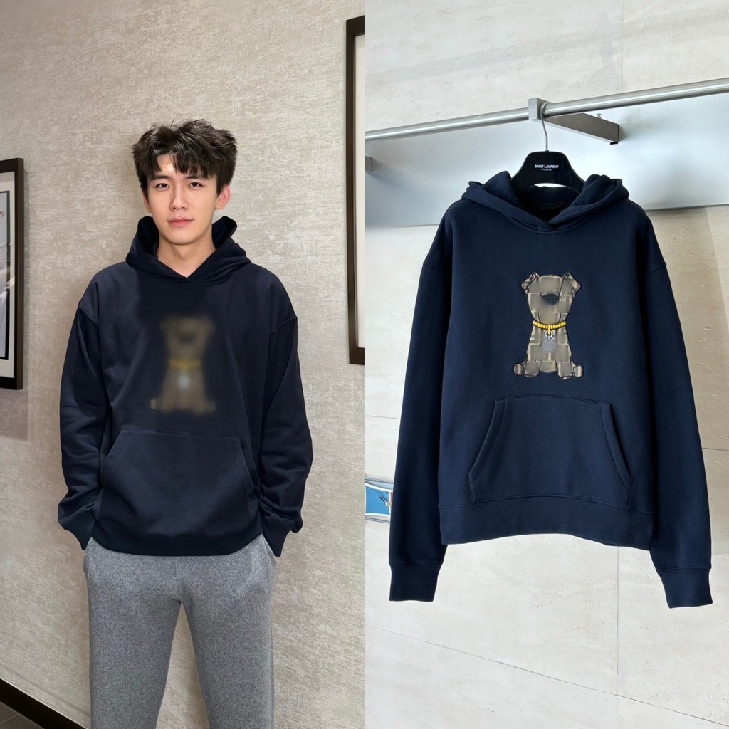 NMYM FEEN Early Spring New Holiday Series Jacquard Patch Puppy Hoodie Trendy