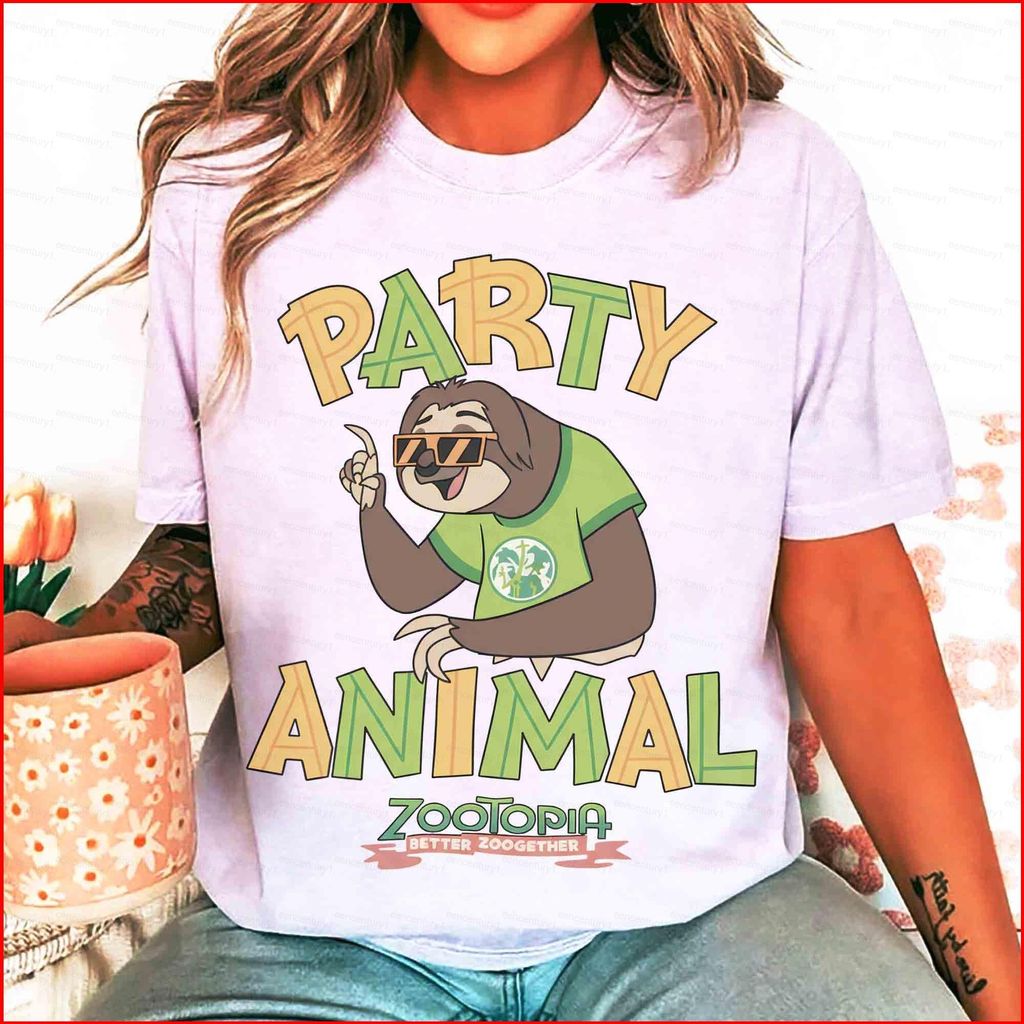 GC1 เสื้อยืด Zootopia 2 Priscilla Party Animal แขนสั้น ขนาด 110cm-6XL