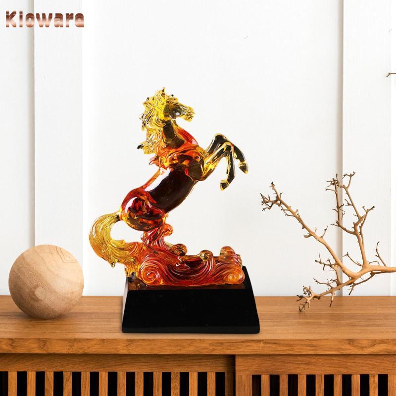 [Kloware] รูปปั้นม้า Figurines Fengshui รุ่นสะสมงานฝีมือศิลปะเรซิน Paperweight สําหรับชั้นวางหนังสือโต๊ะของขวัญวันเกิดตกแต่งสํานักงาน