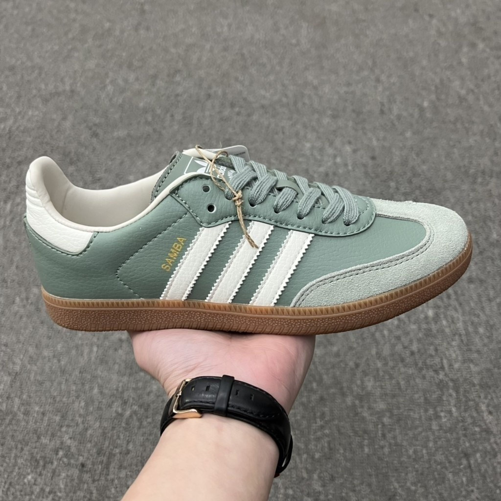 Adidas Original Samba OGE Adidas Low-Top สีเขียวคุณภาพสูงรองเท้าบาสเก็ตบอลกลางแจ้งรองเท้าเทนนิส CBS5