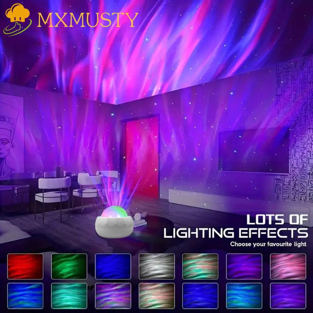 โปรเจคเตอร์แสงดาว MXMUSTY,ไฟ นํา ขับเคลื่อน ยูเอสบี ไฟเหนือโปรเจคเตอร์,แสงบรรยากาศแสงที่มีสีสันระลอกน้ําผลแสงเหลือบแสงแสงแสงแสงออโรร่าโคมไฟแสงโดยรอบ