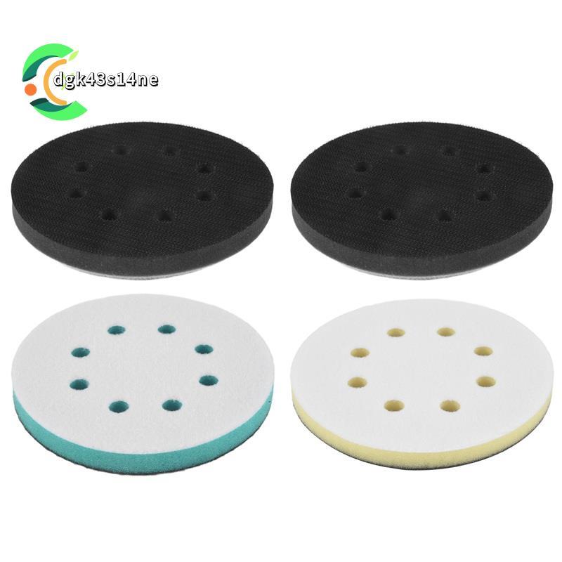 [ขายร้อน D4]แผ่นขัดโฟม 4 แพ็คสําหรับ Orbital Sander, 5 นิ้ว 8 หลุม Orbital Sander Surfprep แผ่นโฟม
