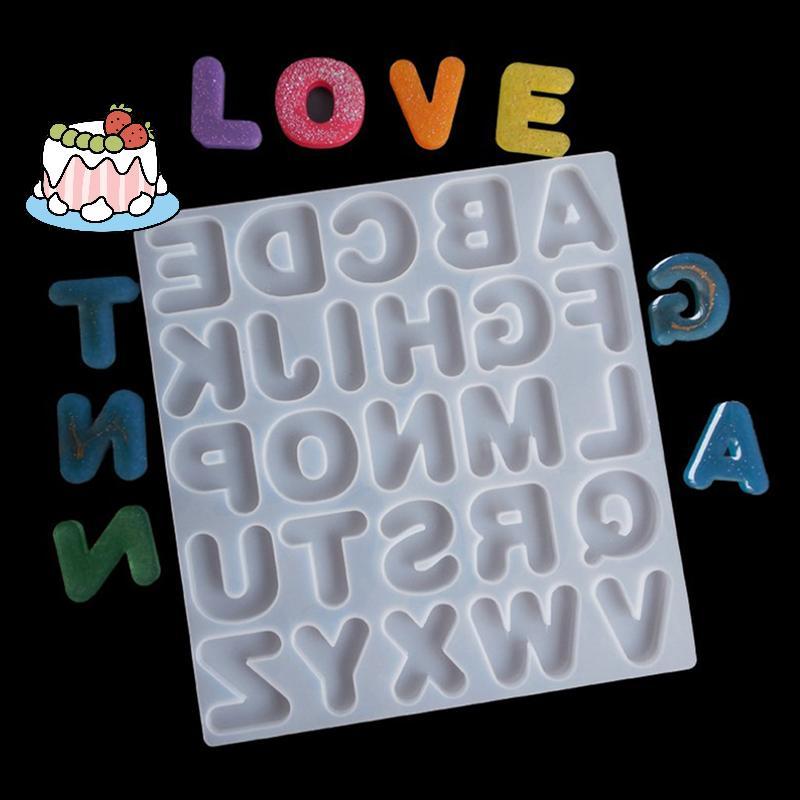 [Sep] แม่พิมพ์เค้กซิลิโคน 26 ตัวอักษรภาษาอังกฤษช็อกโกแลต Ice Cube Candy Maker ถาด Pan Handmade Diy ต