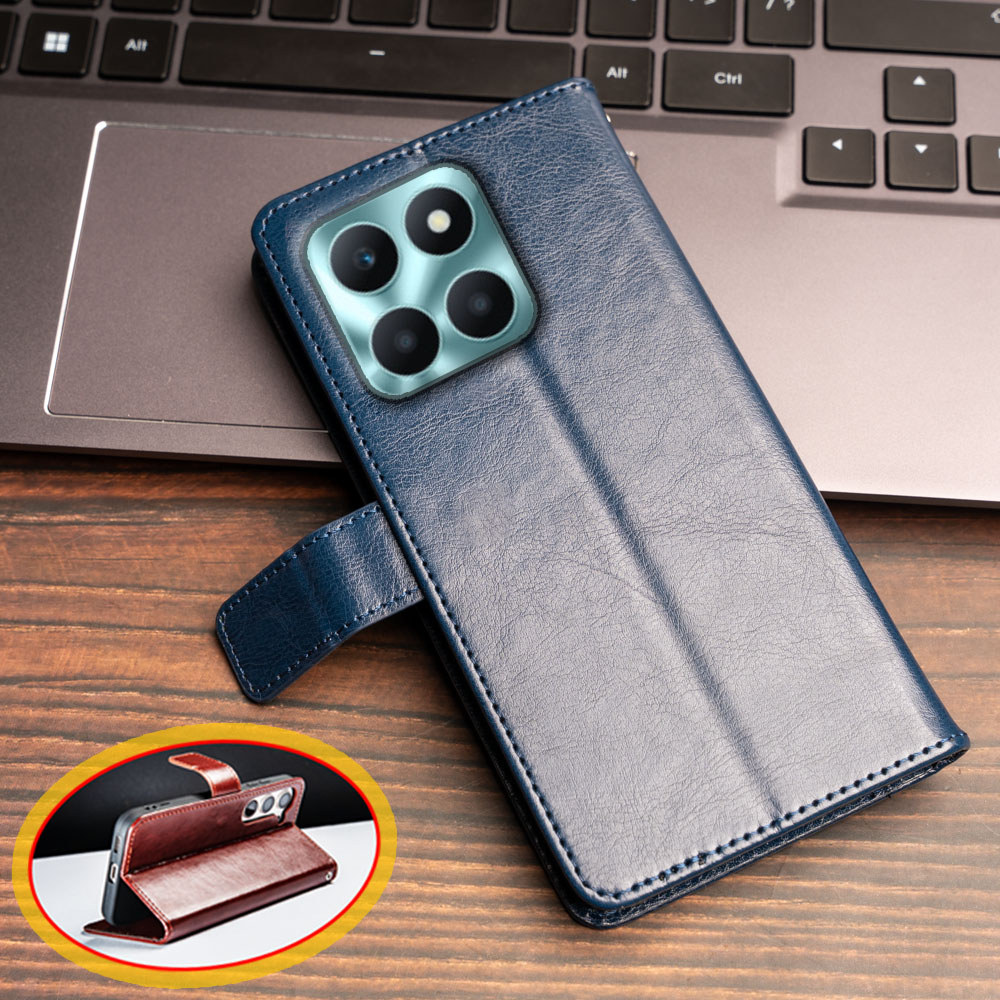 กระเป๋าสตางค์หนังสําหรับ Huawei Honor X6a 4G Plus WDY-LX1 WDY-LX2 Kickstand Case ผู้ถือบัตรกันกระแทก