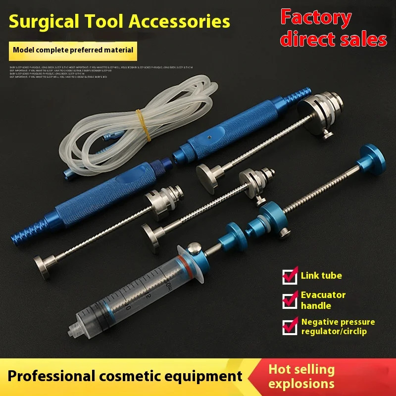 การดูดไขมัน Cannula Aspiration Cannula Fat Inflitration Cannula Titanium Handle เครื่องมือดูดไขมัน