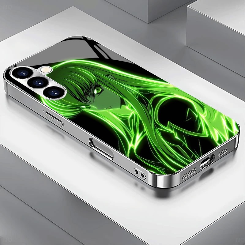 รหัส Geass - CC 08 หรูหราชุบกรอบแก้วเคสโทรศัพท์สําหรับ Samsung Galaxy S22 S23 S24 S25 Ultra A22 A23 
