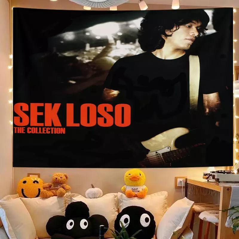 SEK LOSO Thailand Rock Godfather Tapestry Rock Fan ห้องนอนข้างเตียงผ้าพื้นหลังบาร์สตูดิโอตกแต่งที่ไม่ซ้ํากันนักกีตาร์หอพักพื้นหลังผ้าผนังเย็นตกแต่งพรม