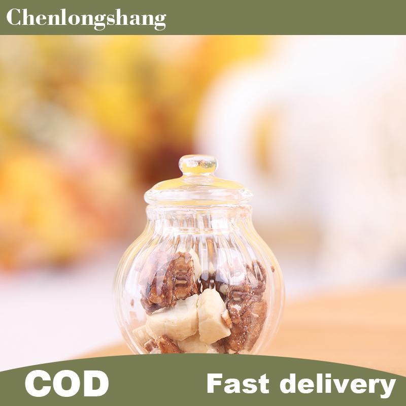 Chenlongshang 1:12 Dollhouse Miniature ขวดแก้วทรงกลมขวดขนมมินิขวดขนมรุ่น EN