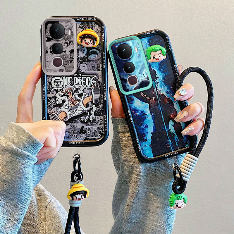 เคสโทรศัพท์ผู้ชายผู้หญิงสไตล์กันกระแทกรวมทุกอย่างขอบซิลิโคนเทป Lanyard vivo y05 y11d y21d y31d y27 y