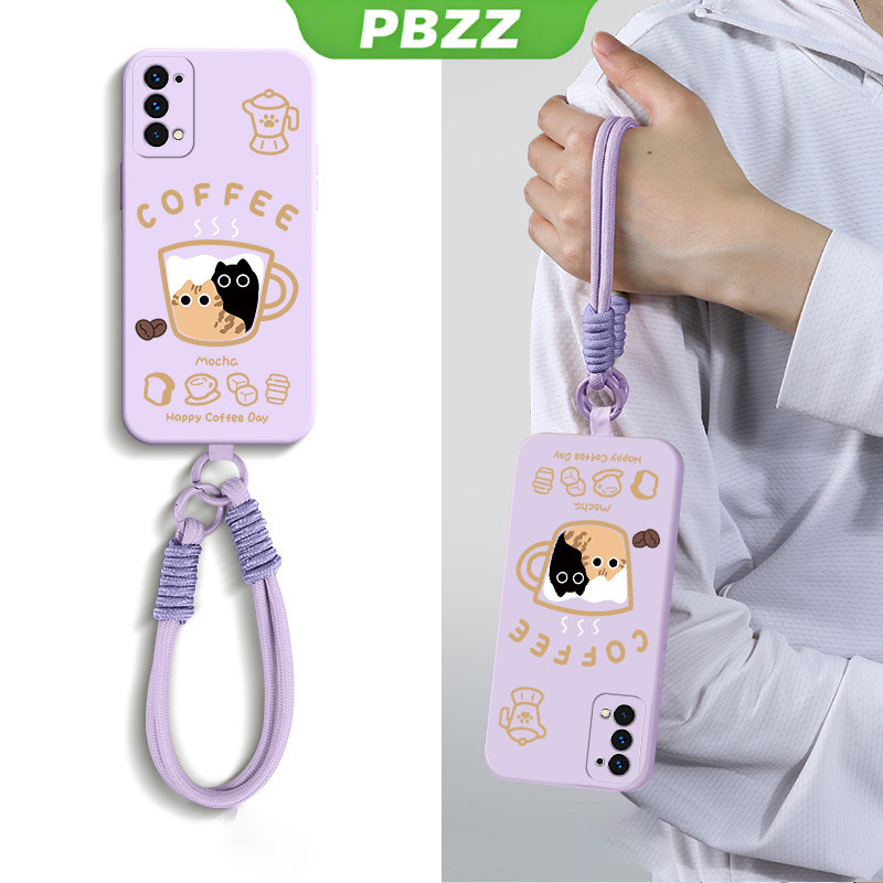 PBZZ FOR เคส เคสสำหรับ OPPO RENO 5 5g oppo RENO 4 4g reno5 5g เคสโทรศัพท์ ซอฟต์เคส ซิลิโคนเหลว ป้องกันกันกระแทก ดีไซน์ใหม่ สวยงาม ลายการ์ตูนแมว พร้อมเชือกคล้อง สำหรับสาวๆ YTSTHM01